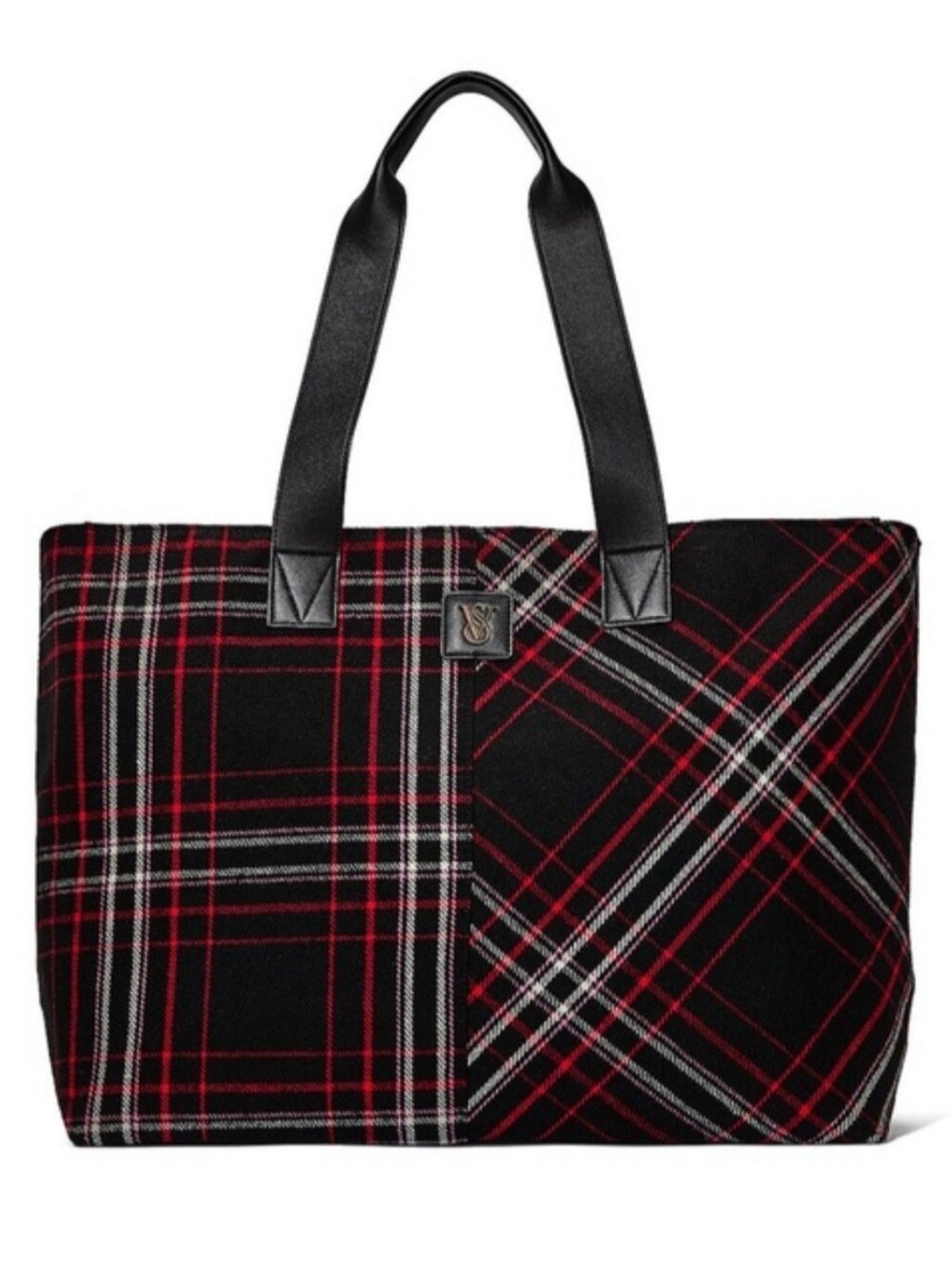 Victoria's Secret Black & Red Plaid Tote